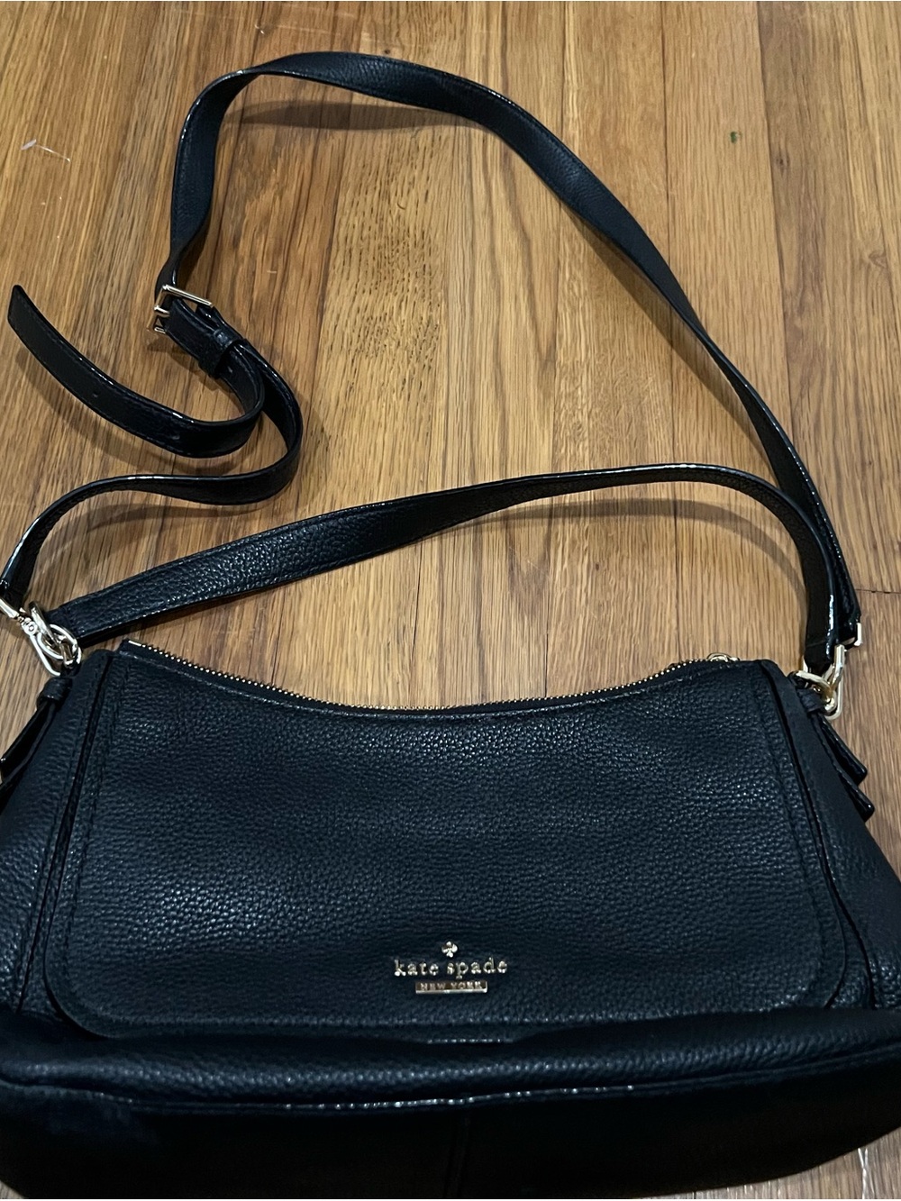kate spade Black Pebbled Leather Shoulder and crossbody bag